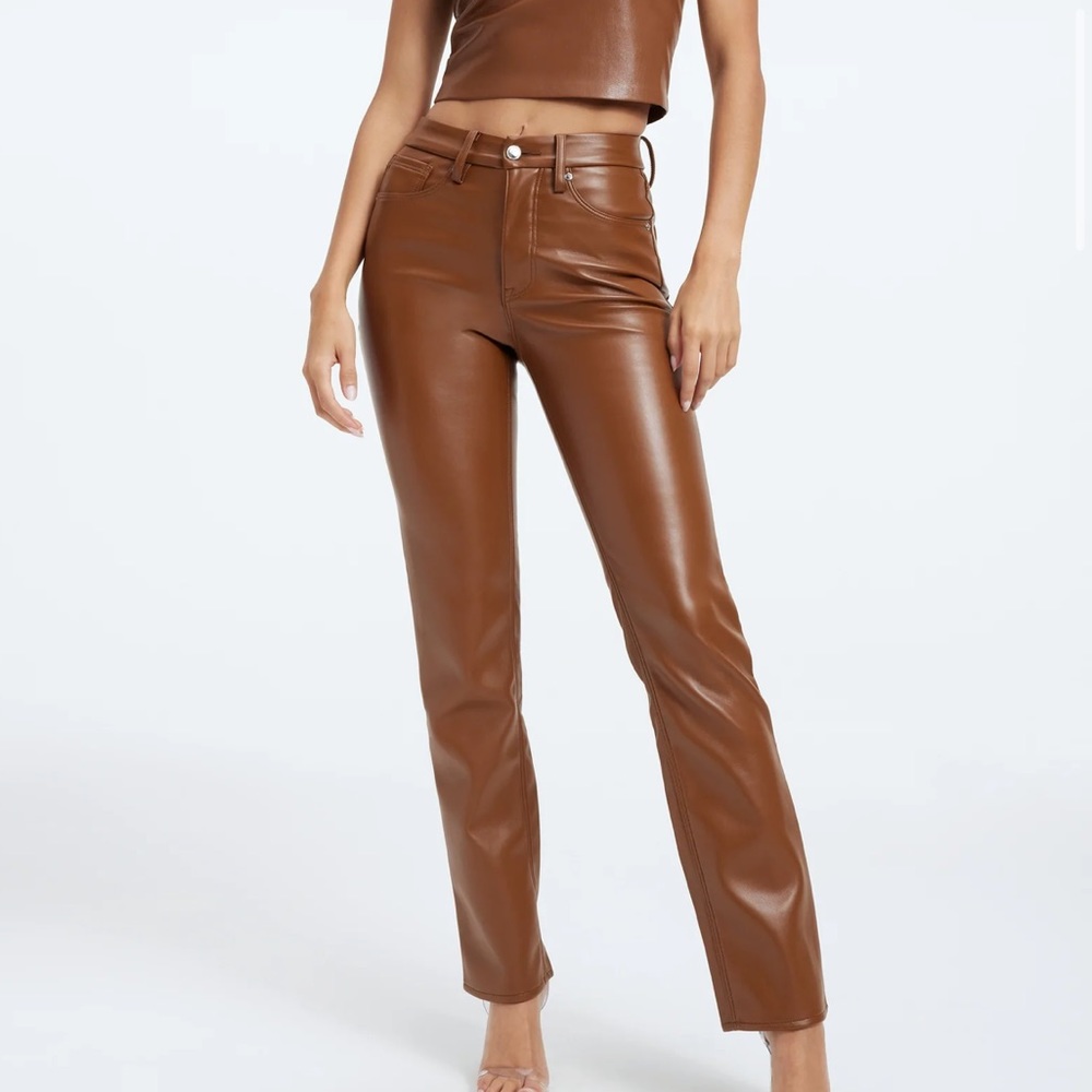 Good American - Good Icon Faux Leather Pants - Size 00-24